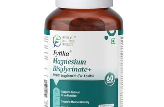 Fytika Magnesium Bisglycinate + | High Absorption Chelated Form| For Better Sleep, Stress Management, Muscle Recovery & Enhanced Workout | With Magnesium Glycinate(As Bisglycinate) & Zinc | For Men & Women (Pack Of 1 – 60 Tabs)