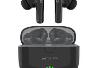 Boston Levin Levin Stormbuds Tws Quad Mic Ai Enc In Ear Earbuds With Bt 5.3, Dual-Ear Calling,Type-C Charging,Ipx5,13Mm Drivers,Playtime Upto 32H,50Ms Low Latancy,Fully Touch Control In Ear Earbuds