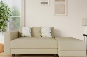 Amazon Brand – Solimo Olvera 3 Seater L Shape Sectional Sofa Cum Bed (Fabric, Beige)