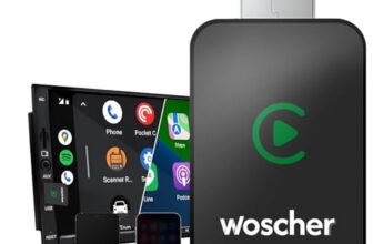 Woscher 2In1 Airlink Wireless Carplay Adapter And Android Auto Adapter For Car |Converts Wired To Wireless, Bluetooth Connectivity, Only For Cars With Oem Installed Wired Android Auto/Carplay (Black)