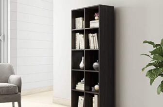 Amazon Brand – Solimo Aquilla Engineered Wood Tall 5-Tier Bookcase (Wenge Finish)