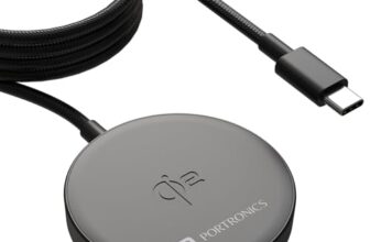 Portronics Quikk 15W Qi2 Certified Fast Charging Wireless Charger, Magnetic Compatible, Best For Iphone 16/15/14/13/12 Plus, Pro, Pro Max & All Wireless Enabled Smartphones & Earbuds(Black)