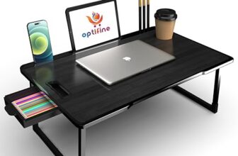 Magic.Ly Study Table Bed Table Premium Laptop Table/Foldable And Portable Wooden/Writing Desk For Office/Home/School (Cotted Black)