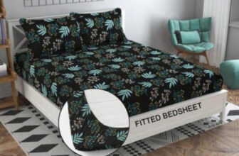 New Town 180 Tc Cotton Queen Floral Fitted (Elastic) Bedsheet(Pack Of 1, Multicolor)