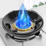 Homewiz Black Gas Saver Burner Stand | Jali Ring Fire & Windproof Energy Saving, 4 Legs Supported For Indian Gas 0.7Mm, Metal (Pack Of 1, Black)