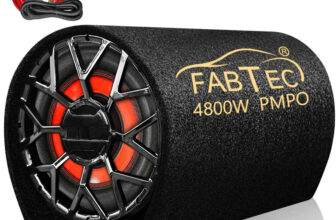 Fabtec 10 Inch Grey Car Bass Tube Subwoofer With Inbuilt Amplifier – Plug And Play Bass Tubepowerful Audio And Deep Bass With Amplifier Wire Kit Subwoofer(Powered , Rms Power: 200 W)