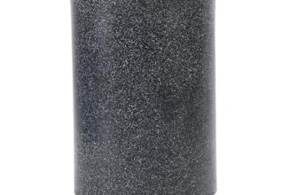 Bonkaso 18 Inch Cylinder Tower Planter Pot (30X30X45 Cm) | Dark Grey Marble Finish, Tall & Lightweight Polymer Flower Pot | Durable Gamla For Indoor & Outdoor Plants – Home, Office, Garden, Balcony