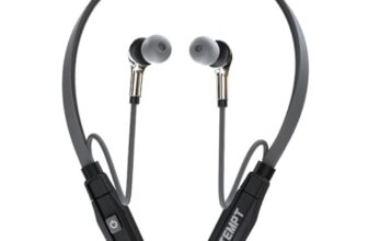 Tempt Groove Air Neckband, 35 Hours Playtime, Type C Fast Charging, Bt V5.2, 10Mm Drivers With Copper Rings, Crystal Clear Sound, Ipx5 Water & Sweat Resistant (Grey)