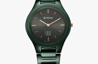 Titan Edge Ceramic Quartz In Glossy Green Dial Analog Watch  – For Women