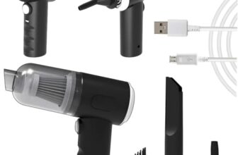 Superstud Car Vacuum Cleaner 2 In 1 With 3 Attachments & Blower | Cordless Handheld Vacuum Cleaner For Wet & Dry Cleaning For Home/Office/Car/Keyboard/Travel/Sofa/Office (Bblack)