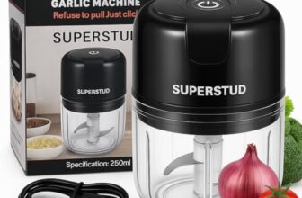Superstud Rechargeable Mini Electric Chopper For Kitchen Use Electric For Mincing Garlic, Ginger, Onion, Vegetable, Meat, Nuts, And Fruits – 250 Ml, 45W With 1 Year Warranty (Black)