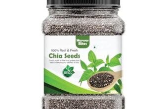 Marwarbites Premium Chia Seeds 1Kg |Rich In Calcium, Protein & Fibre | Beat The Heat | 100% Clean Chia Seeds For Eating | Antioxidant Rich Superfood For Smoothies, Salads & Baking