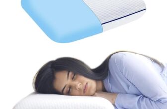 Sleepsia Orthopedic Cooling Gel Memory Foam Pillow | 1 Year Warranty | Cervical Pillows For Spondylitis Neck And Shoulder Pain Relief Support Bed Sleeping (Standard, Blue Pipping)