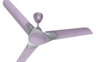 Polycab Aereo Plus Star Rated, 1200Mm Ceiling Fan For Home | High Speed & Air Delivery | Saves Up To 33% Electricity, 100% Copper, Rust-Proof Blades, 52 Watt | 3-Yr Warranty【Lilac Silver】