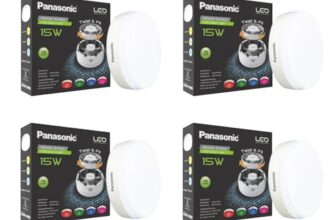 Panasonic Pvc 15W Led Round Downlight For Ceiling | Twist & Fit Round Led Modular Surface Ceiling Light For Home & Hall (Cool White,Pdlm22157-4)