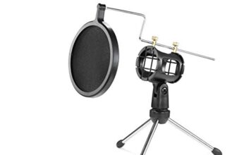 Powerpak F-9 Foldable Desktop Microphone Tripod Stand With Shock Mount Mic Holder (Black)