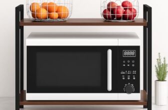 Zolmix® 2 Layer Wooden Microwave Stand | Adjustable Kitchen Storage Shelf For Microwave Oven, Toaster, Coffee Maker | Multi-Purpose Trolley Stand With Storage Cabinet, Organizer For Kitchen With Hooks