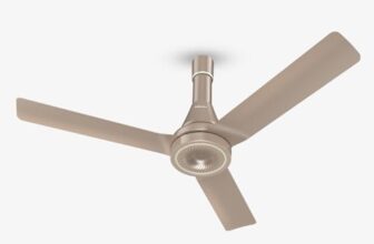 Bajaj Airlark 1200Mm Ceiling Fans For Home | Bee Star Rated | Super 5 Tuff Technology | Telescopic Seamless Canopy | High Air Delivery | 5-Yr Warranty 【Slate Gold & Chrome】