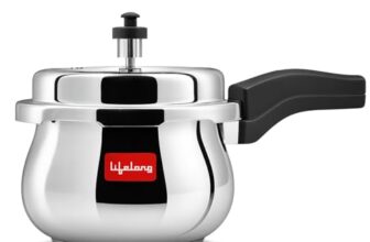 Lifelong Stainless Steel Curve Pressure Cooker 3Liters | Induction & Gas Stove Compatible With Outer Lid, Isi Certified & Lock System |Safe & Durable Kitchen Essential With 5 Years Warranty (Silver)