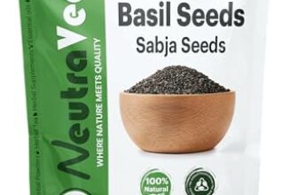 Neutraved Raw Basil Seeds 350G – Edible Sabja Seeds For Eating, Weight Loss & Detox – Natural, Unpolished, Rich In Fiber & Omega-3
