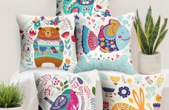 Story@Home Cushion Cover Boho Set Of 5 Cartoon Digital Printed Decorative Pillow Cushion Covers – 16 In X 16 Inch, Polyester, 180 Tc, Multicolor