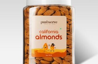Pureserve Natural California Almonds 1Kg – Whole Badam Giri | High In Protein, Fiber & Essential Nutrients | Boosts Immunity & Energy | 100% Natural, Gluten-Free Superfood | Fresh & Crunchy Dry Fruits