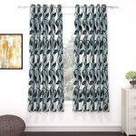 Mollishomes Window Curtains 5 Feet Long Set Of 2 | Floral Design | Polyester | Light Filtering Curtains | Curtains For Living Room | (118 X 152 Cm, Black) | Perfect For Home Decor