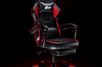 Green Soul Blade Ergonomic Gaming Chair | Leatherette | Multi-Functional Computer Chair | Integrated Massager | Ergosync Armrest | Retractable Footrest | 1 Year Warranty (Black Red)