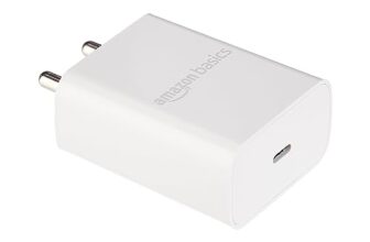 Amazon Basics 25W Compact Wall Charger | Type-C Fast Charging Adapter For Samsung, Xiaomi Phones And Iphone (White, Without Cable)