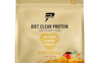 Protyze Diet Clear Whey Protein Isolate 660Gm | 15G Protein Per Scoop | Juicy Mango, 30 Servings | Iso & Haccp Certified | Probiotics For Gut Health & L-Carnitine For Fat Burning