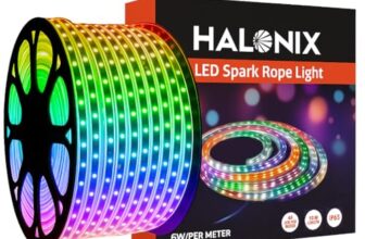 Halonix 10 Meter Multicolor 11W Rope Light With 8 Light Modes | Ip65 Certified, Bis Approved | Fairy Light, String Light,Decorative Light | Direct Plug-In | Pack Of 1 (10 Meter, Multi Color)