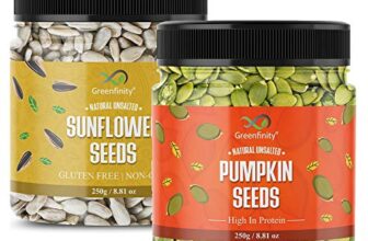 Greenfinity Raw Pumpkin, Sunflower Seeds For Eating Protein And Fibre Rich Food For Immunity Booster Diet Food Pack Of 2-250G (Jar Pack)