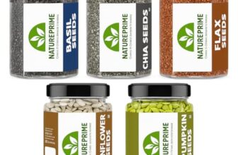 Nature Prime Super Seeds Combo | Chia, Flax, Pumpkin, Sunflower & Basil Seeds | Protein & Fiber Rich | Immunity Booster | 5-In-1 Superfood Mix | 1.25Kg (250G X 5)