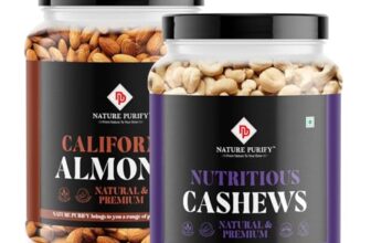 Nature Purify Dry Fruits Combo Pack 800G California Alomnd, Cashew Nuts 400G Each