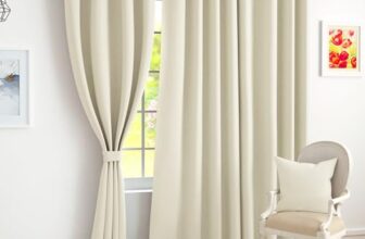 Story@Home Blackout Door Curtains 7 Feet Long Set Of 2 | Plain Printed | 70% Room Darkening Curtain | Thermal Insulated | Curtains For Living Room | (116 X 215 Cm, Beige) | Perfect For Home Decor