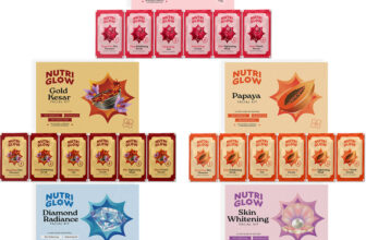 Nutriglow Natural’S Advanced Pro Formula Combo Pack Of 5 Diamond Radiance,Skin Whitening,Gold Kesar,Papaya,Wine Facial Kit 60Gm Each For Skin Cell Repair Reduce Pigmentation & Spotless Face(5 X 60 G)