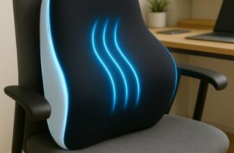 Sleepsia Back Support For Office Chair 1 Year Warranty Lumbar Support For Office Chair, Car Seat Back Support, Memory Foam Pillow (Memory Foam, Black/Grey)