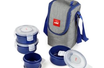 Cello Mf Click Polypropylene Lunch Box Set, 300Ml, 4-Pieces, Blue