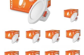 Halonix Polycarbonate Kornet 5.5-Watt Junction Box White Led Downlighter| Cut Out- 3 Inch|Surge Protection – Upto 4 Kv (Pack Of 10, White)