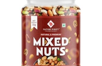 Nature Purify Trail Mix Dry Fruits Fit For Fasting 1Kg | Healthy Snacks Mixed Nuts With Dry Fruits | Almonds | Cashews | Dried Apricots | Pista | Black Raisin | Green Raisin & More Healthy Snack