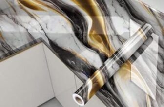 Era Wallpaper Golden Shade Walls Sticker Waterproof,Oil Proof&Heat Resistant Kitchen Wall Tiles Stickers Wall Paper For Home,Living Room,Bedroom,Bathroom,Hotel,Pan&Shop Caounter,Pvc (1,New Black Gold)