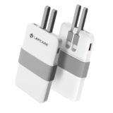 LAPCARE Volt I Pocket Size Power Bank, 10000 mAh, Rapid Charge, 22.5W Output, Outputs -USB | PD Type C | Lightning, LED Indicator, Built in Cables, Built in Protection, Made in India (Grey)