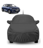 Auto Hub Car Cover Compatible with Maruti Baleno with Mirror & Antenna Pocket, Water Resistant, Triple Stitched, Baleno Car Cover- Grey