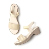 Marc Loire Women’s Comfortable Slip-on Casual Block Heels (Cream, 4)