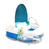AGEasy (Max Group) Low Noise Compressor Nebulizer with Storage Compartment for Adults & Kids | 2 Years Warranty | Nebulizer Machine with 2 Masks, 1 Mouthpiece & 5 Filters (Blue & White)