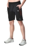RynoGear Regular Fit Stretchable Shorts for Men with Zipper Pocket for Sports, Gym, Yoga and Running Black
