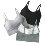 CRUSILA Cotton Padded Bra | Bralettes | Sports Bras for Women | Adjustable | Padded | Everyday Comfortable Bra | Shirt Comfy Bra | Non-Wired Bra | Full Coverage Size – 28 | Multicolor Pack of 3