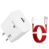 Kratos Power Max 65W Super Fast Charger & USB A to Type C Cable Combo,Supports Warp, SuperVOOC, Dash, Fast & Super Fast Charging, Smart Charger Adapter Designed for Oneplus & Other Type C Smartphones
