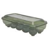 KREPS Egg Holder for fridge with Lid, Egg Container For Refrigerator Plastic Organizer Bins,Clear 10 Eggs Trays for Home/Kitchen Storage (10 – Slots, Green)
