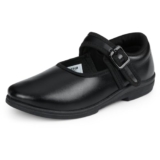 DOCTOR EXTRA SOFT Girls Black & White Ballerina Uniform School Shoes with Adjustable Hook & Loop| Memory Foam Cushion & Anti-Bacterial Technology| Lightweight & Comfortable|Durable & Anti-Skid D-3003